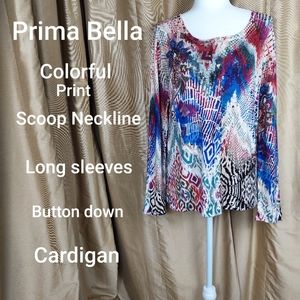 Prima Bella colorful sparkle print  cardigan size M